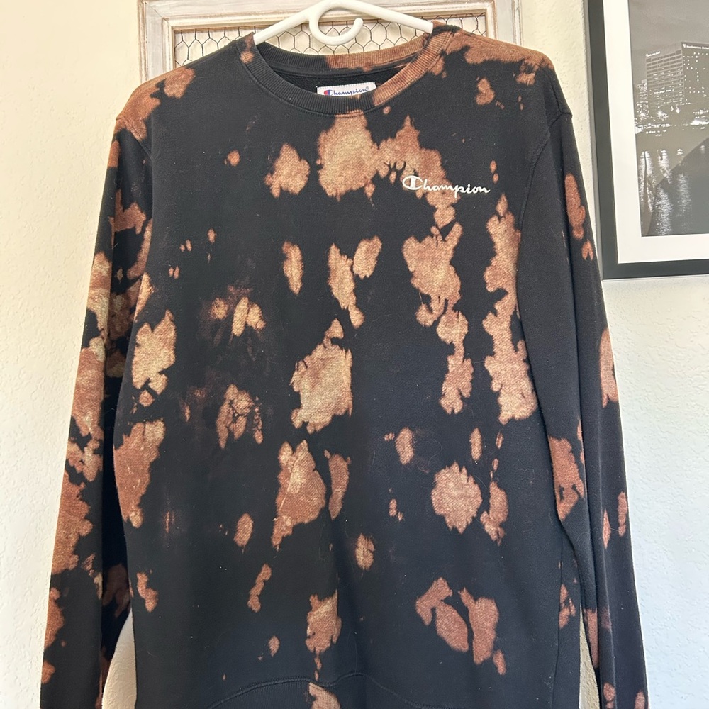 Champion tie dye bleached Sweatshirt